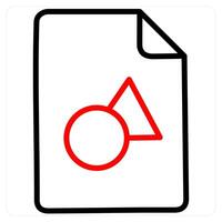 Strategy icon concept in red line color vector