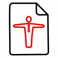Account icon concept in red line color vector