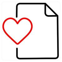 Favorite icon concept in red line color vector