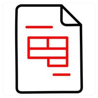 Excel icon concept in red line color vector