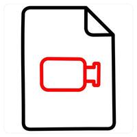 and file icon concept in red line color vector