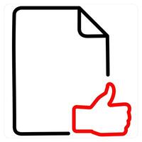 Approved icon concept in red line color vector