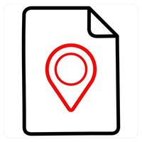 Gps icon concept in red line color vector
