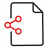 Share and transfer concept in red line color vector
