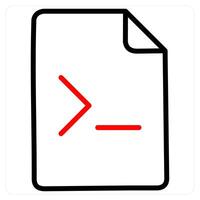 Coding icon concept in red line color vector