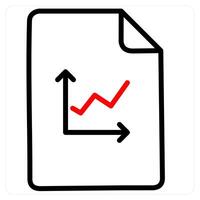Graph and analysis concept in red line color vector