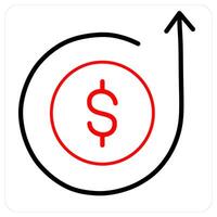 Budget and accounting icon concept in red line color vector