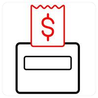 Bill Receipt icon concept in red line color vector