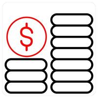 Growth and business icon concept in red line color vector