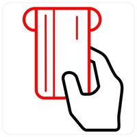 Insert Card icon concept in red line color vector