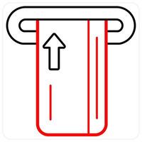 Insert Card and insert concept in red line colorr vector