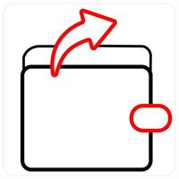 Expenses and account icon concept in red line color vector