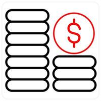 Investment and loan icon concept in red line color vector