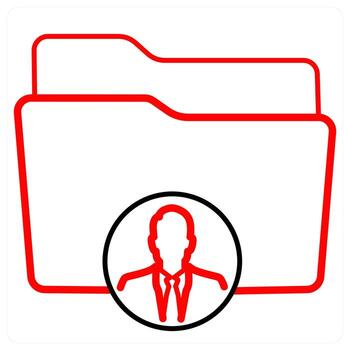 Private Folder and Folder icon concept in red line color vector