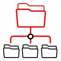 Subfolder and Folder concept in red line color vector