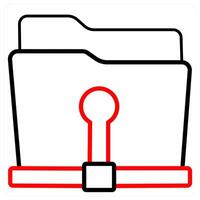 Personal Folder and Folder icon concept in red line color vector