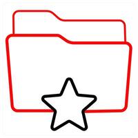 Favorite Folder and Folder concept in red line color vector