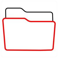 Folder and Document concept in red line color vector