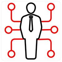Potential icon concept in red line color vector