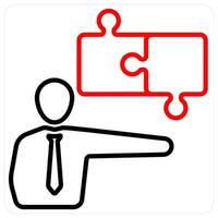 Strategy and plan icon concept in red line color vector