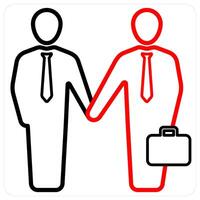 Partners icon concept in red line color vector