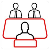 Consultant concept icon in red line color vector