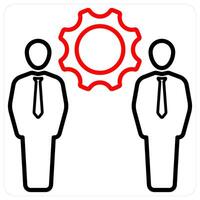 Management icon concept in red line color vector