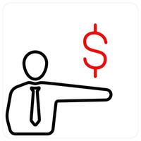 Audit icon concept in red line color vector