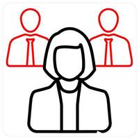 Manager icon concept in red line color vector