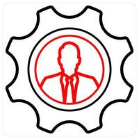 Specialist icon concept in red line color vector