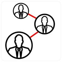 Team and business icon concept in red line color vector