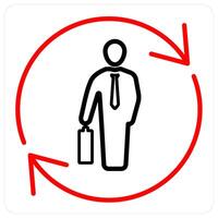 Ability and responsibilities icon concept in red line color vector