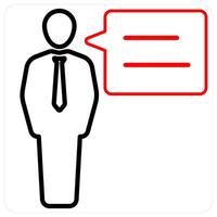 Businessman and manager icon concept in red line color vector