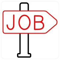 Job and business icon concept in red line color vector