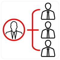Responsibilities icon concept in red line color vector