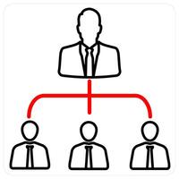 Hierarchy icon concept in red line color vector