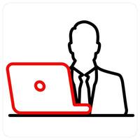 Reception icon concept in red line color vector