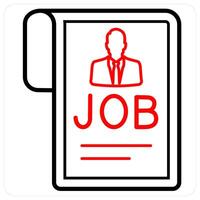 Job Profile icon concept in red line color vector