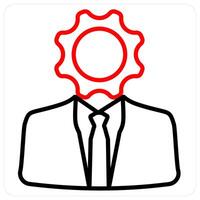 Business Support icon concept in red line color vector