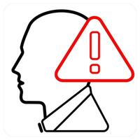 Danger icon concept in red line color vector