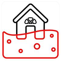 Flood Insurance icon concept in red line color vector