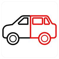 Vehicle Insurance icon concept in red line color vector