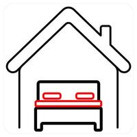 Property Insurance icon concept in red line color vector