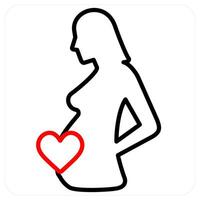 Maternity insurance icon concept in red line color vector