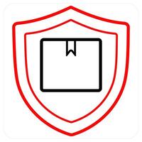 Shipping Insurance icon concept in red line color vector