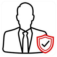 Insured icon concept in red line color vector