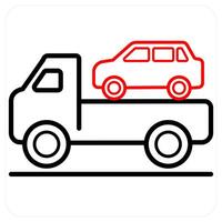 Towing Expenses icon concept in red line color vector