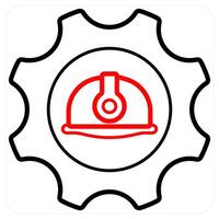 Building construction Insurance icon concept in red line color vector