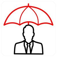 Individual Insurance icon in red line color vector