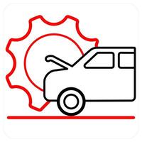 Car Service icon concept in red line color vector